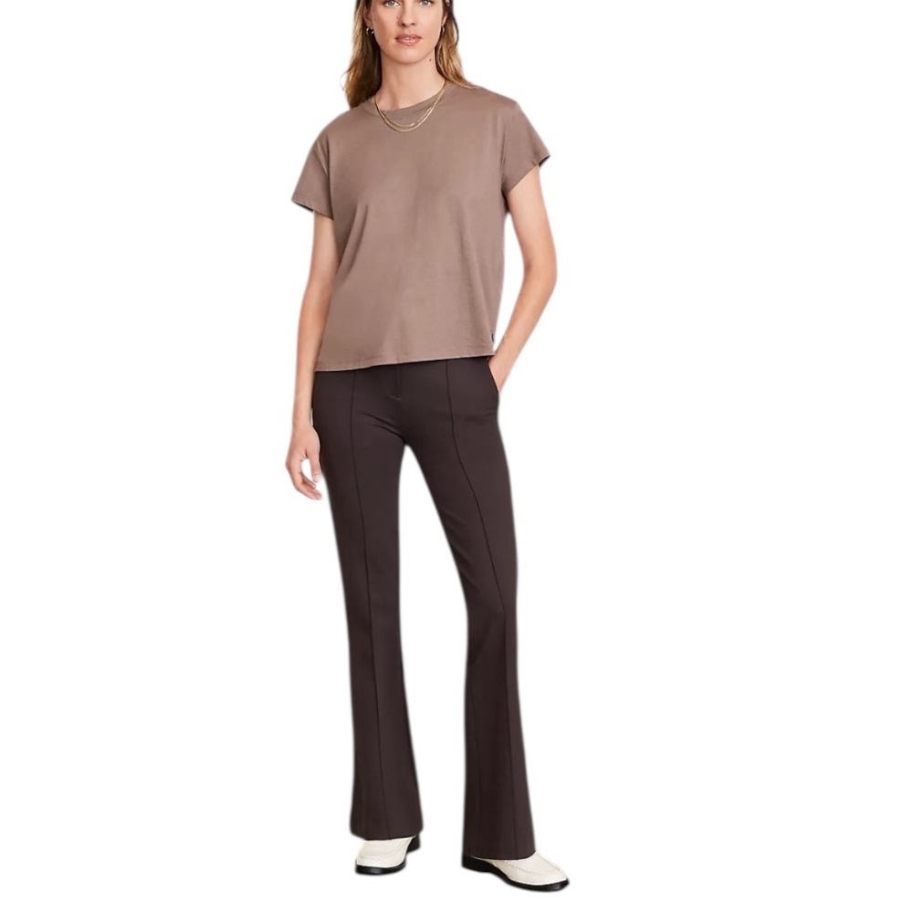 LOFT Versa Tee Short Sleeve Brown Size L